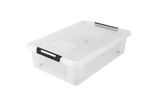 hrb Unterbettkommode transparente Aufbewahrungsbox Rollbar Unterbettbox mit Deckel Click (1 St)