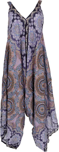 Boho Jumpsuit, Mandala Sommer Overall, oversize Strand Hosenkleid - flieder