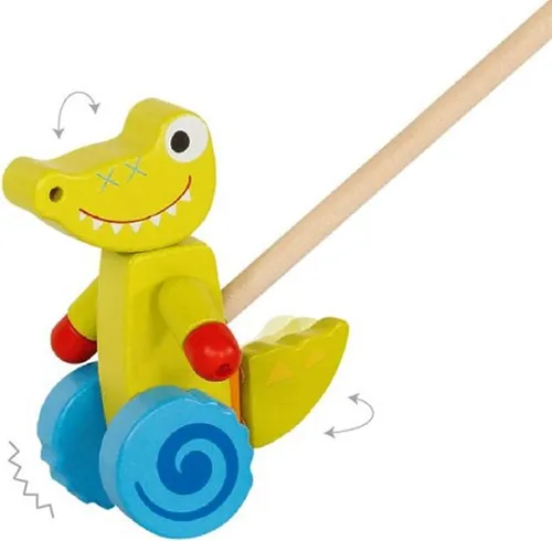 Goki Krokodil Holz Schiebespielzeug Krokodil für Kinder