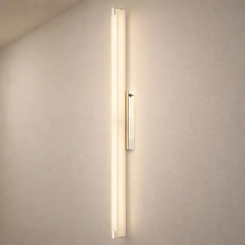 Moderne LED Wandleuchte Stab 79 cm mit Kippschalter - Lampen – Elegante Wandleuchte aus Chrom und satiniertem Glas, 22,5W LED mit 1760 Lumen, ideal für stilvolle Zusatzbeleuchtung im Wohnbereich.
