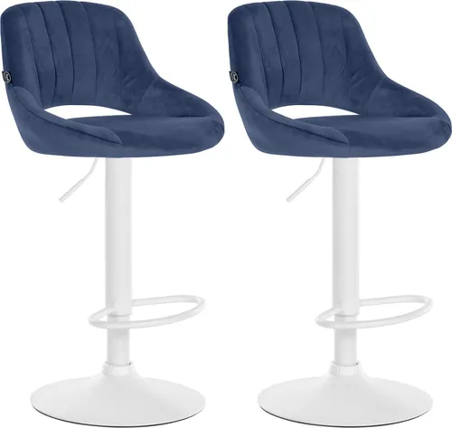 CLP 2er Set Barhocker Milet mit Samt-Bezug in blau von CLP