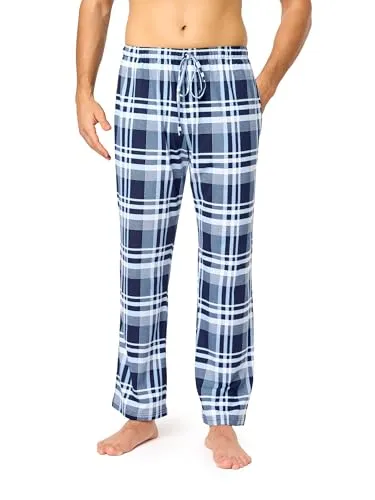 Timone Herren Schlafanzugshose Lang Pyjamahose aus Baumwolle Freizeithose Schlafhose Loungewearhose mit Taschen Nachtwäsche Hose für Herren Sleepwear TPP-001 (Muster-19 (9555408), XXL)