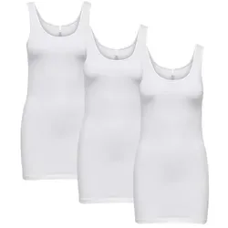 ONLY Tanktop ONLY 3er Pack Damen Top Live Love Long Basic Tank Tops