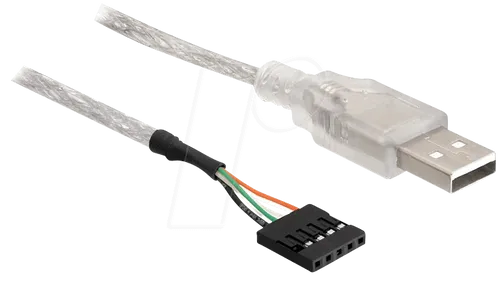 DELOCK 83078 - USB 2.0 Kabel, Pfostenbuchse auf USB A Stecker, 0,70 m