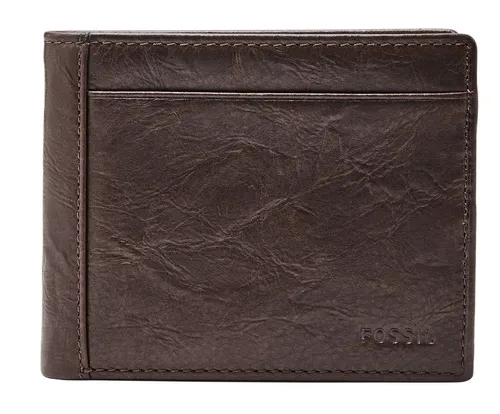 Fossil Geldbörse für Herren Neel, Leder Bifold braun - Herren-Geldbörsen aus hochwertigem Leder, mit praktischem Buttonverschluss und kompakten Maßen für stilvolle Ordnung.