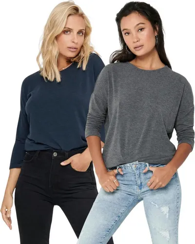 ONLY 3/4 Arm-Pullover (Set, 2er-Pack) Locker geschnitten