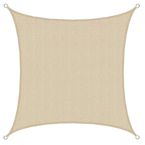 AMANKA UV Sonnensegel 2 x 2 m - Quadratisch, Wasserdurchlässig - Sonnenschutz für Balkon und Terrasse, bietet bis zu 80% UV-Schutz und ist atmungsaktiv. Ideal als Sichtschutz und Überdachung für Garten, Pool und Camping.