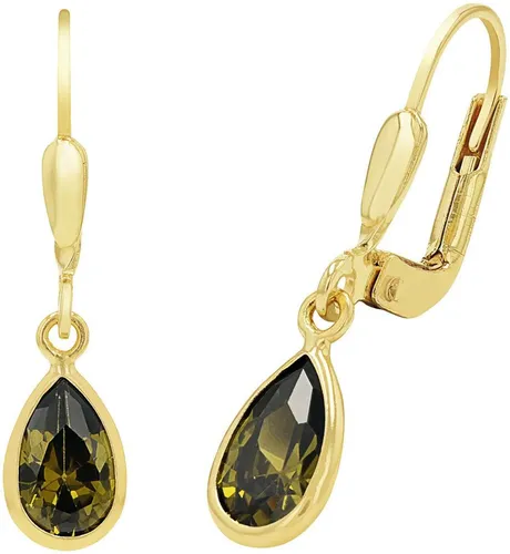 AMOR Paar Ohrhänger 2034742, Zirkonia in Gelb-Gold-Grün von Amor