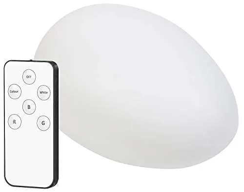 Lunartec Leuchtende Steine: Solar-LED-Dekostein mit Fernbedienung, RGB+W, IP44, 32 cm (Beleuchtete Steine Außenbereich, LED Garten, Fernbedienungen)