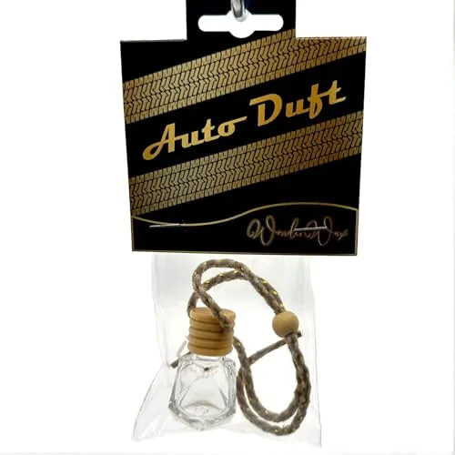WonderWax Auto Duft Lufterfrischer Diamant Design 8 ml Klar|Heiße Milch mit Honig|Innenraum Deko Parfüm Car Scent Baum Geruch Luxus Aufhänger