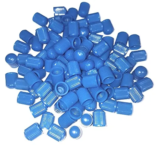 Felgenfactory 8X Stück Kunststoff Kappen Blau Ventilkappen für Auto PKW Motorrad LKW