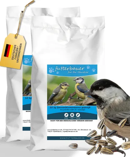 Futterbauer 2 x 10 kg Sonnenblumenkerne gestreift Ernte 2025 Vogelfutter