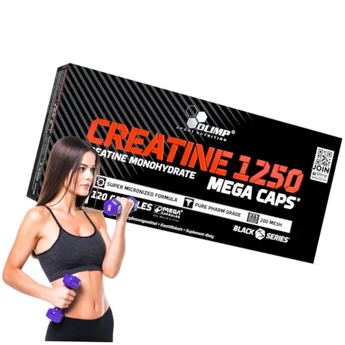 Olimp Kreatin 1250 Mega Caps - 120 Kapseln in schwarz von Olimp