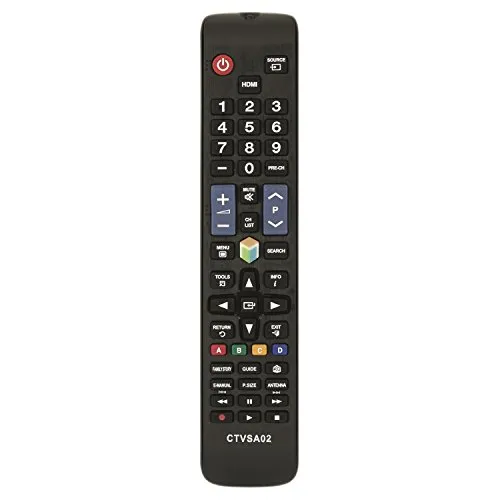 CTVSA02 Universal-Fernbedienung, kompatibel mit Samsung Fernsehern, Schwarz