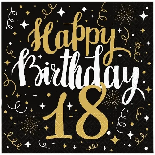 Servietten Gold Birthday 18