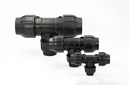 Stabilo-Sanitaer PE Rohr Verschraubung T-Stück 40 x 32 x 40 mm Abzweig Klemmverbinder Klemmverschraubung