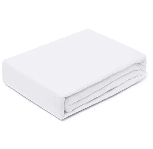 EXKLUSIV HEIMTEXTIL Molton Spannbettlaken 90-100 x 190-200 cm Weiss