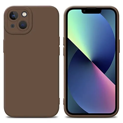 Cadorabo Hülle kompatibel mit Apple iPhone 14 Plus Schutzhülle TPU Silikon Case Liquid Design mit Kameraschutz Slim Kratzfest Weiche Gummi mit Rundumschutz Case Hülle für iPhone 14 Plus in Braun