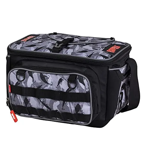 Rapala Angeltasche LureCamo Tackle Bag - Praktische Angeltasche mit wasserfestem Material und mehreren Fächern, ideal für bis zu 4 Tackle-Boxen. Verstellbarer gepolsterter Schultergurt für Komfort und Stabilität.