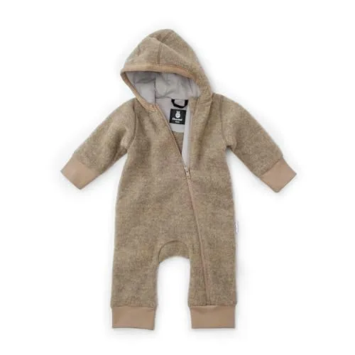 Ehrenkind® Fleeceoverall aus 100% Bio-Merinowolle, Atmungsaktiv & temperaturausgleichend, Beige 50/56 - Kuscheliger Fleeceoverall aus 100% Bio-Merinowolle, perfekt für kalte Tage. Atmungsaktiv und temperaturausgleichend, mit praktischem Reißverschluss für einfaches An- und Ausziehen. Ideal für Outdoor-Aktivitäten.