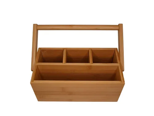 Hausleben® TT11152 Multibox mit Henkel, 25x12x20 cm, Bambus