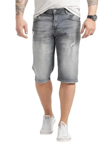 Rock Creek Herren Shorts Jeansshorts Denim Stretch Sommer Shorts Regular Fit Baumwolle Kurze Hose Jeans Shorts Sommerhose RC-2428 Grau W32