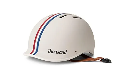 Thousand Fahrradhelm Heritage 2.0 – Speedway Creme Small - Stylischer Urbanhelm für Erwachsene mit verbessertem Belüftungssystem und Diebstahlschutz. Ideal für Radfahren, Rollschuhlaufen und Skateboarding, leicht und sicher.