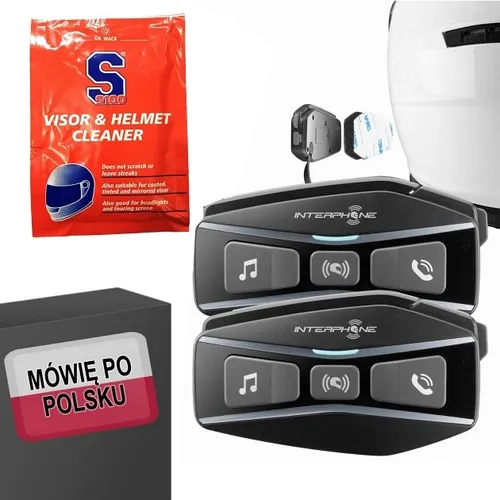 Interphone U-Com 16 Motorrad-Headset - Motorrad- & Motorsporthelme mit Mesh 2.0 Bluetooth für kristallklaren Sound und einfache Kommunikation während der Fahrt. Ideal für alle Jahreszeiten.