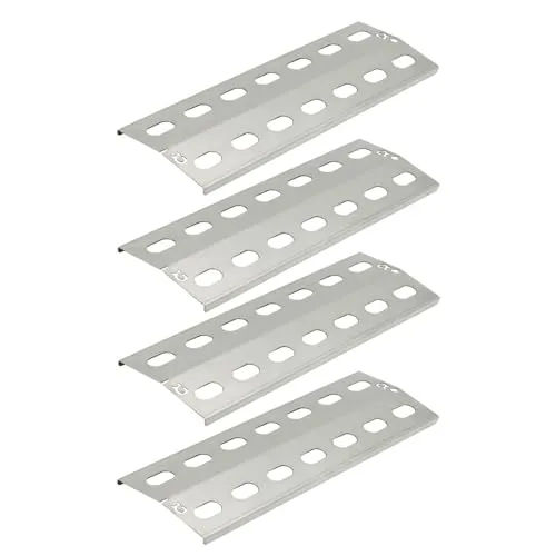 Grillclub 4 x Edelstahl Brennerabdeckung 39,5 x 15 cm - 1mm stark - für Gasgrill Flammenverteiler