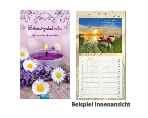 Immerwährender Geburtstagskalender mit Blumenmotiven von Trötsch Verlag