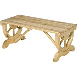 Outsunny Wetterfeste Gartenbank aus Holz – Rustikale Sitzbank für Gartenmöbel - Verleihen Sie Ihrem Garten mit dieser rustikalen, wetterfesten Gartenbank von Outsunny einen besonderen Akzent. Robustes Tannenholz und ein einzigartiges Design sorgen für Stil und Langlebigkeit.