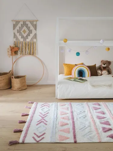 benuta Kinderteppich Levi, rechteckig, Ethno-Style - Der waschbare Kinderteppich Levi bietet eine gemütliche Spielunterlage mit fantasievollen Mustern. Pflegeleicht und weich, sorgt er für eine einladende Atmosphäre im Kinderzimmer.