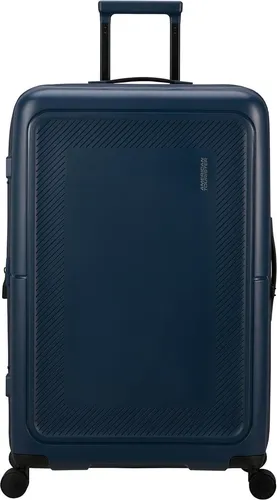 American Tourister Midnight Blue Spinner 77/28 TSA Koffer - Handgepäck mit TSA-Schloss, besonders geräumig und stilvoll für sicheres Reisen.