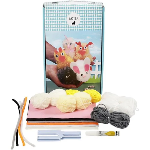 BASTELSET OSTER-TIERE AUS POMPONS OSTERN BASTELN