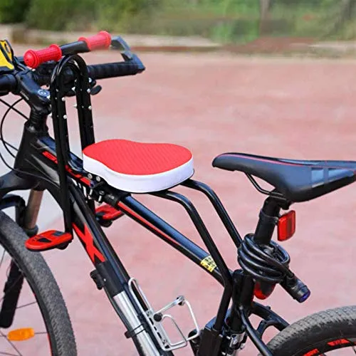 Honeyhouse Kinderfahrradsitz | Vorneliegender Fahrradsitz für Kinder | Kindersitz Fahrrad Vorne Mit Rutschfesten Armlehnen Und Pedalen für Kinder 2-6 Jahre, Maximale Tragfähigkeit 20KG (Rot)