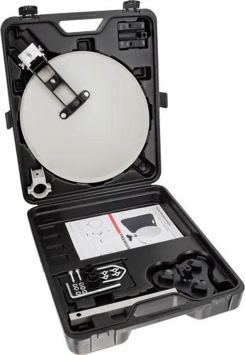 PremiumX Mobile Camping Satelliten-Schüssel Antenne - Kompakte SAT-Antenne für Camping, robust im Transportkoffer, ideal für besten TV-Genuss unterwegs.
