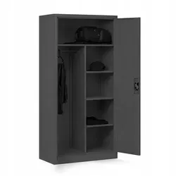Metallschrank C34 - Robuster Aktenschrank mit Flügeltüren - Stabiler Stahlschrank mit abschließbaren Flügeltüren und Kleiderstange, ideal für Werkstätten und Umkleiden. Pulverbeschichtung schützt vor Kratzern und sichert langlebige Nutzung.