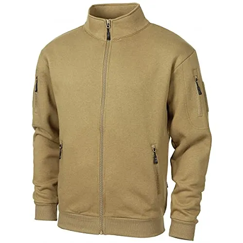 MFH Sweatjacke Tactical (Coyote Tan, XXXL) - Funktionsjacke mit 22 Taschen für optimale Stauraummöglichkeiten, ideal für Outdoor-Aktivitäten und taktische Einsätze.