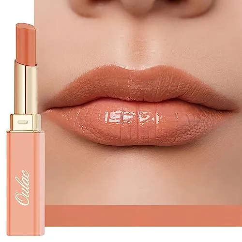 Oulac Lippenstift und Lip Balm, Nude Lippenpflege Lippenstift, Pflegend, Saftig und Glänzend, Lang Anhaltende Feuchtigkeit und Glanz für Trockene und Rissige Lippen, Vegan (05) Señorita