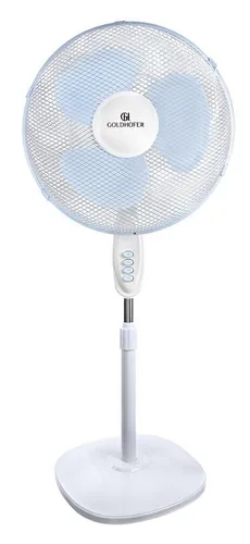 Goldhofer Standventilator FS-40: Eleganter 50 Watt Ventilator für erfrischende Brisen - Standventilatoren mit 3 Geschwindigkeitsstufen und automatischer Oszillation für gleichmäßige Luftzirkulation und ein angenehmes Raumklima.