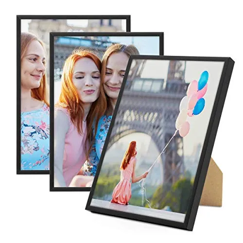 PHOTOLINI Aluminium Bilderrahmen 3er Set Modern Schmal - Stilvolles Set aus 3 Aluminium-Bilderrahmen (21x30 cm) zur individuellen Gestaltung von Bilderwänden. Ideal, um Fotos und Erinnerungen elegant in Szene zu setzen.