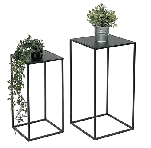 DanDiBo Blumenständer Metall Schwarz 60 cm - Moderner Blumenständer aus Metall, ideal für Pflanzen und als Beistelltisch. Stabil und fertig montiert, max. Belastung 30 kg, perfekt für Wohnzimmer, Küche und Balkon.
