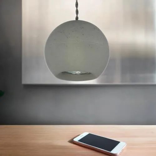 Licht-Erlebnisse Pendelleuchte Beton Grau Ø12,5 cm - Moderne Hängeleuchte aus einzigartigem Beton, ideal für Esszimmer, Wohnzimmer und Küche. Höhenverstellbar und frei wählbare Leuchtmittel für individuelle Lichtgestaltung.