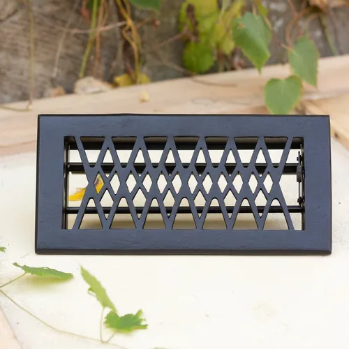 Lüftungsgitter für Ofen - Regulierbares Luftgitter in Schwarz - Zubehör für effiziente Luftzirkulation, aus robustem Eisen und individuell einstellbar für optimale Temperaturkontrolle.