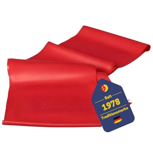 Best Sporting TPR-Gymnastikband I Hochelastischer Fitnessband in Stärke mittel I 2 m I Farbe rot I Theraband I Sport Gummiband I Für Training zu Hause, Pilates und Yoga