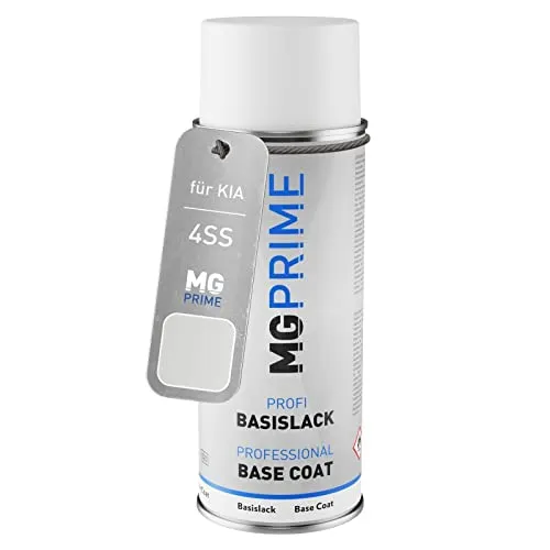 MG PRIME Autolack Spraydose für KIA 4SS Silky Silver Metallic/Seidensilber Metallic Basislack Sprühdose 400ml