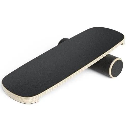 Hoyiyobi Holz Balance Board für Erwachsene, Wobble Board Balance Trainer, Board für Übung, Vielseitiges Balance Board und Rollenset