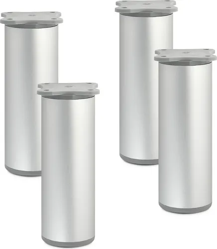 4er Set Möbelfüße ECHO 120 mm Silberoptik eloxiert