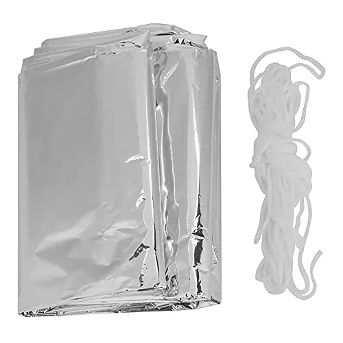ANCLLO Notfall-Überlebenszelt, 149,9 x 241,3 cm, wasserdicht, für 2 Personen, Mylar-Thermo-Unterstand für Wandern und Camping