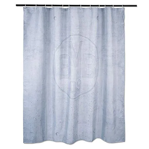 Borussia Dortmund BVB-Duschvorhang (180 cm x 180 cm) in grau von Dortmund